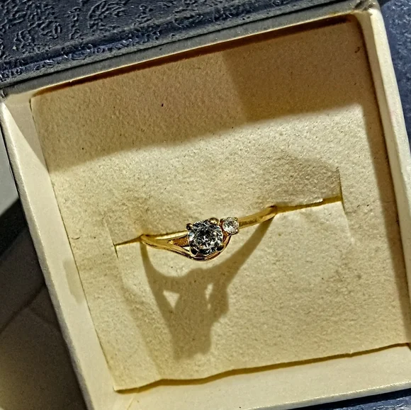 Genuine 14k Gold 2 Stone CZ Ring - Picture 4 of 13